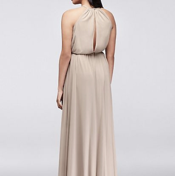 David's bridal soft mesh halter bridesmaid dress - Picture 3 of 3